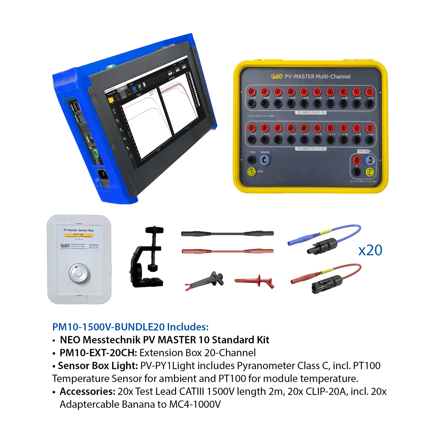 NEO Messtechnik PV MASTER 10 - Multi-Channel IV-Curve Tracer KIT