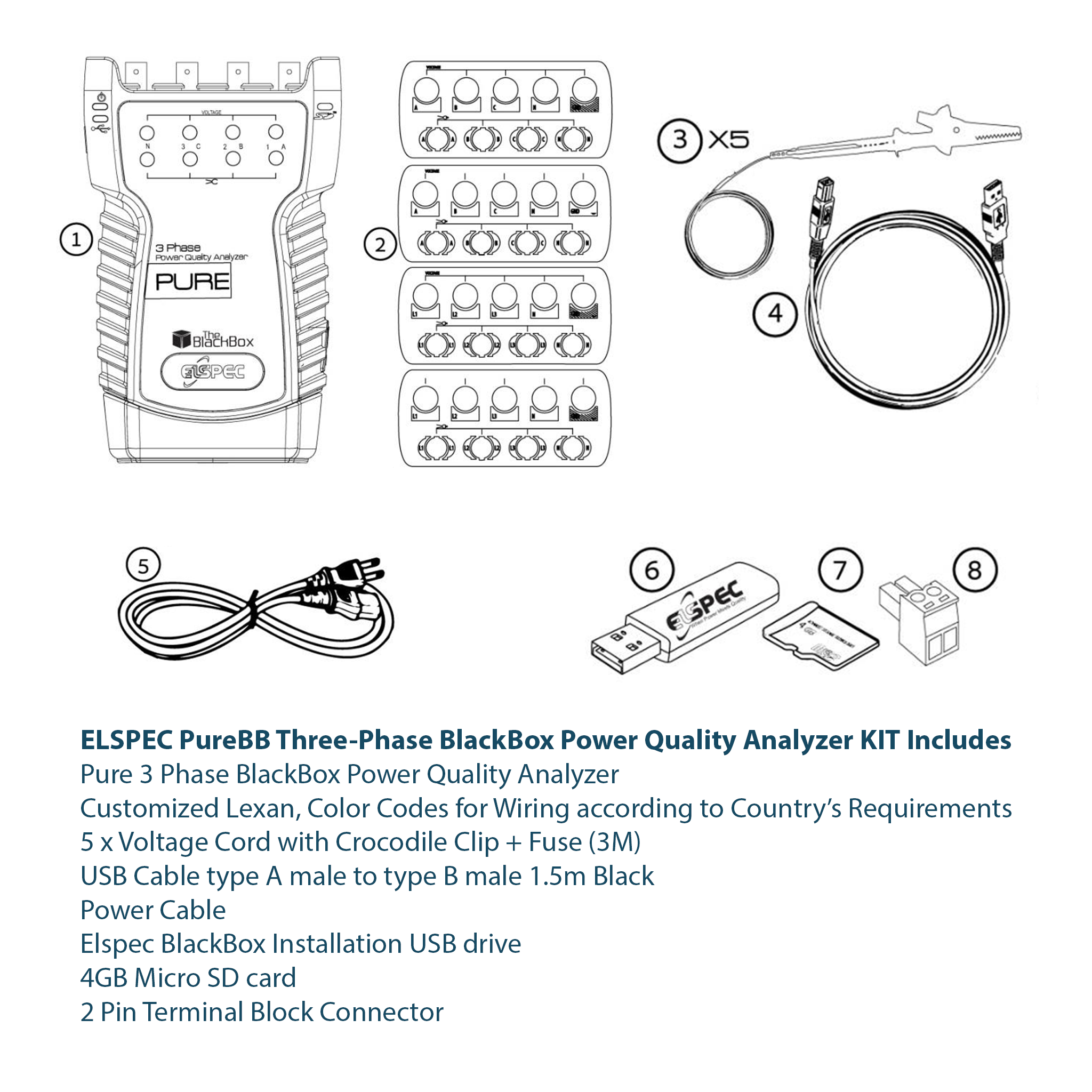 ELSPEC PureBB 3-Phase BLACKBOX Handheld Power Quality Analyzer KIT ...
