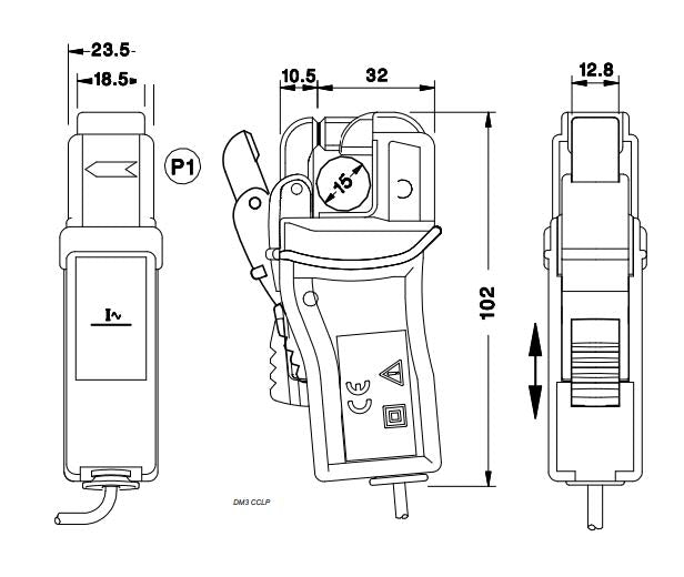 NEO 20A AC Current Clamp |  Acc. 0.5%, 10 mV/A, d=15mm