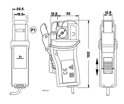 NEO 20A AC Current Clamp |  Acc. 0.5%, 10 mV/A, d=15mm